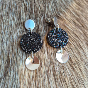 Loiste glitter musta hopea tappi